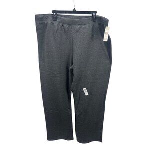 Hanes Women's EcoSmart Relaxed Fit Lounge Pants Plus Size 2XL Gray Casual
